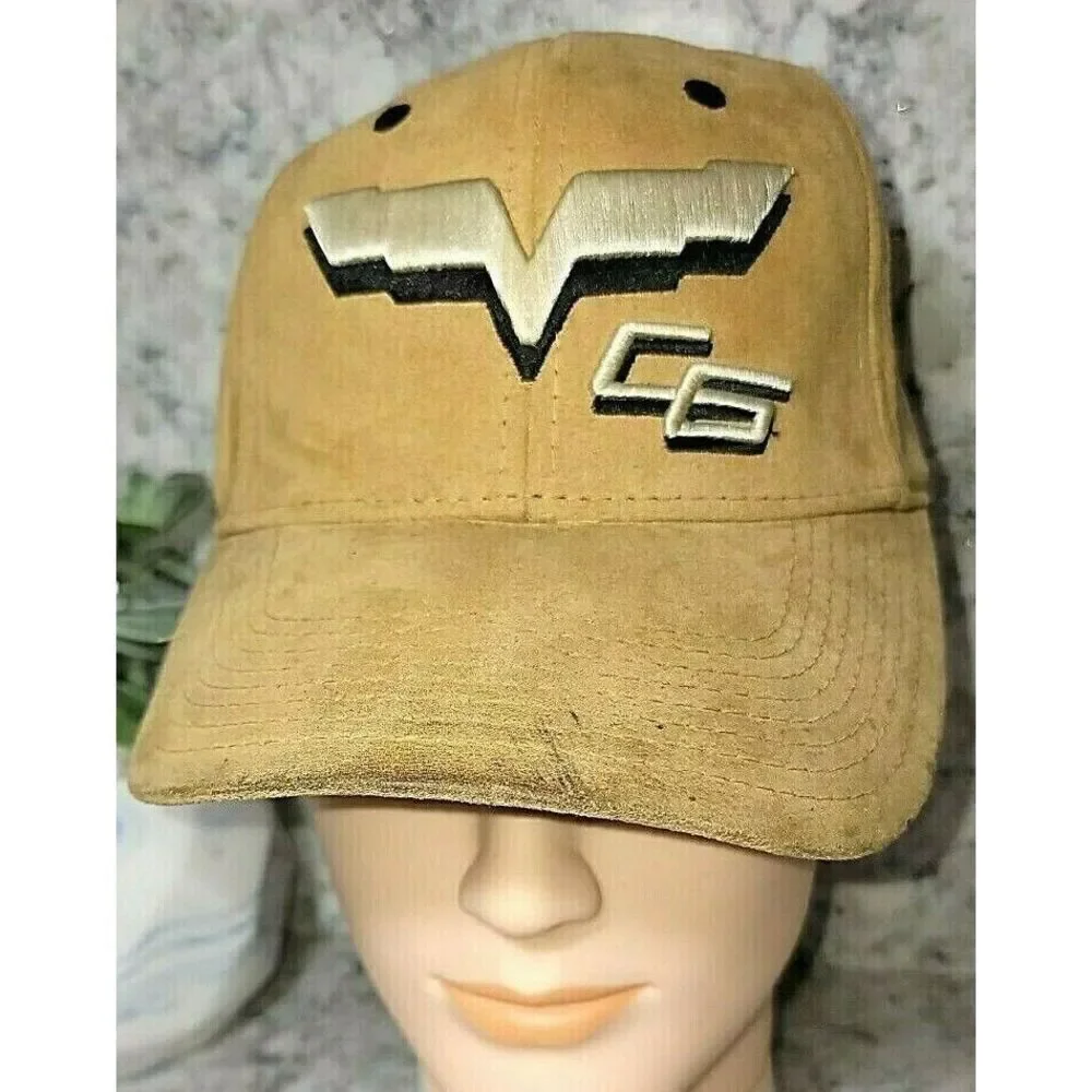 C6‎ Corvette Headwear by The Game Faux Suede Camel Color Cap Hat Adjustable